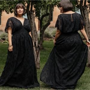 NWT Baltic Born Evelyn Smocked Maxi Dress Black Size 3X